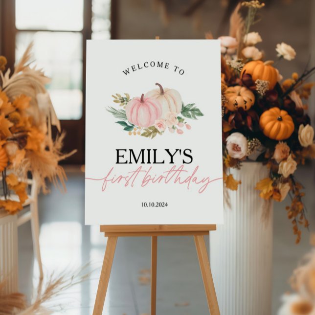 Lilla Pumpkin Turving Ett välkomsttecken på födels Poster (Skapare uppladdad)