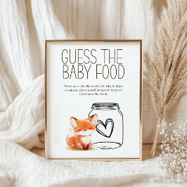 Lilla Räv Gissa Babymat Baby Shower Game Poster