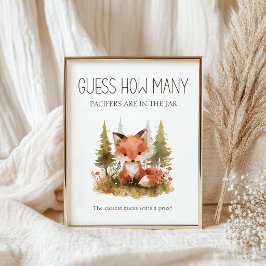 Lilla Räv Gissa Hur Många Baby Shower-spel Poster