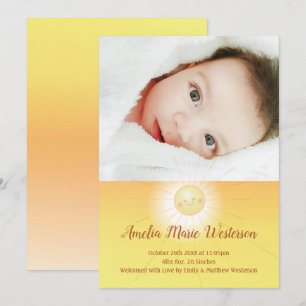 Lilla Ray från Sunshine Baby Birth-annonsen Inbjudningar
