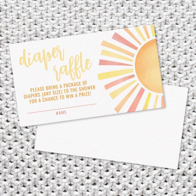 Lilla Ray från Sunshine Baby Shower Diaper Raffle Tilläggskort (Little Ray Of Sunshine Baby Shower Diaper Raffle Enclosure Card)