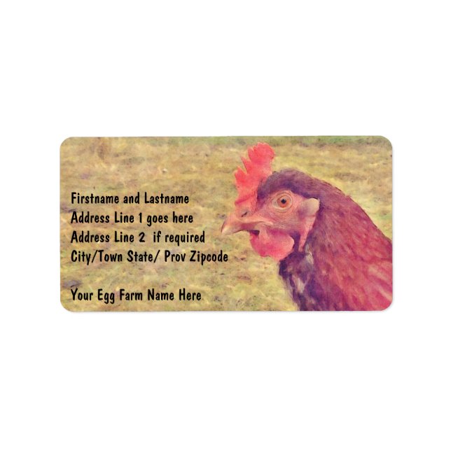 Lilla Red Hen Adressetikett (Framsidan)