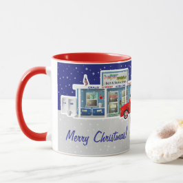 Lilla Red Lastbil med Fiskerespår Mugg