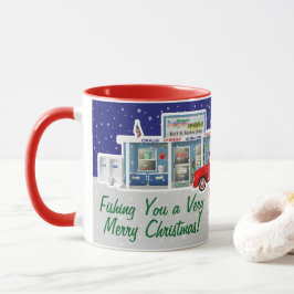 Lilla Red Lastbil med Fiskerespår Mugg