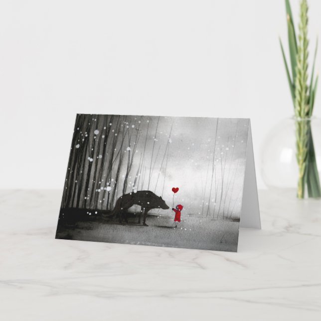 Lilla Red Riding Huva är min Valentine Helgkort (Framsida)
