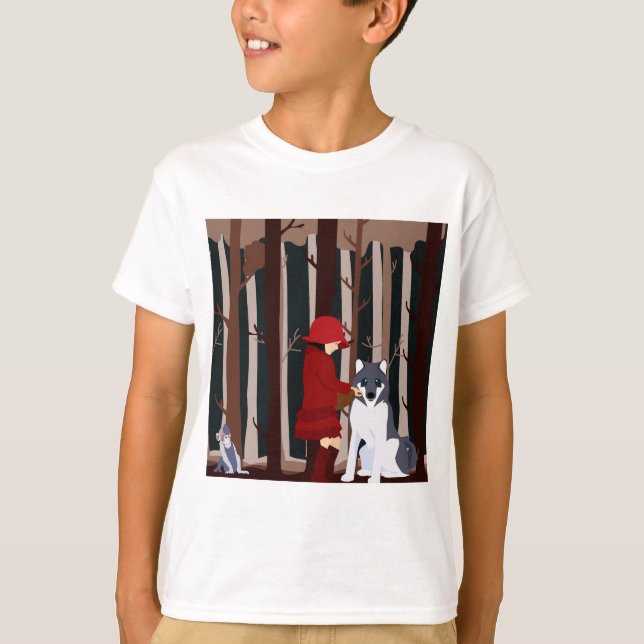Lilla Red Riding-Huva för att göra vänner T Shirt (Framsida)