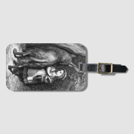 Lilla Red Riding Huva möter gamla Far-Vargen Bagagebricka