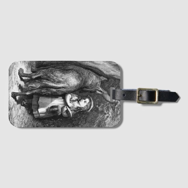 Lilla Red Riding Huva möter gamla Far-Vargen Bagagebricka (Framsida horisontal)