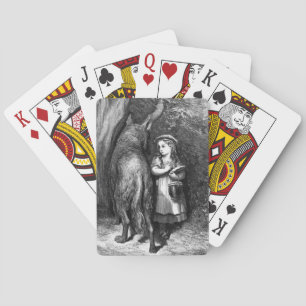 Lilla Red Riding Huva möter gamla Far-Vargen Casinokort