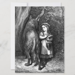 Lilla Red Riding Huva möter gamla Far-Vargen Kort