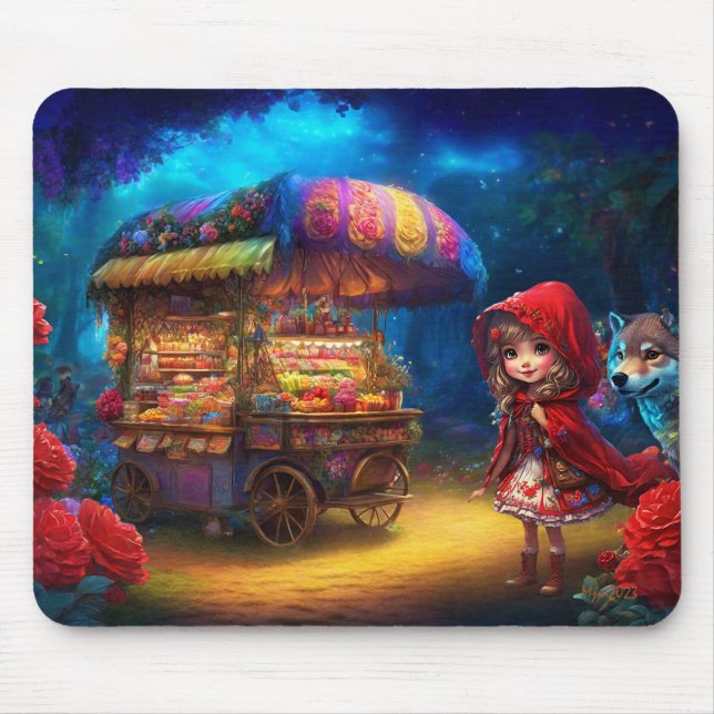 Lilla Red Riding Huva och Varg Musmatta (Framsidan)