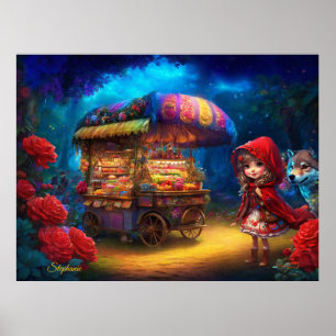 Lilla Red Riding Huva och Varg Poster
