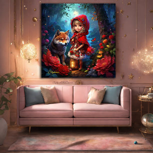 Lilla Red Riding Huva och Varg Poster