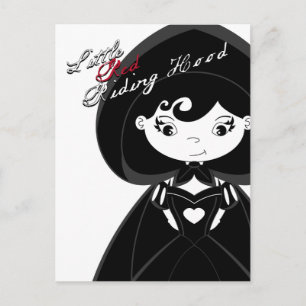 Lilla Red Riding Huva Postcard Vykort