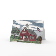 Lilla Red Schoolhouse Personlig Note Cards