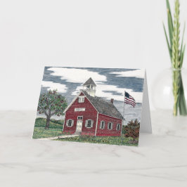 Lilla Red Schoolhouse Personlig Note Cards Tack Kort
