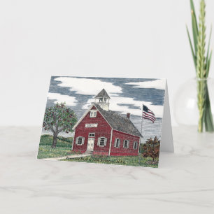 Lilla Red Schoolhouse Personlig Note Cards Tack Kort