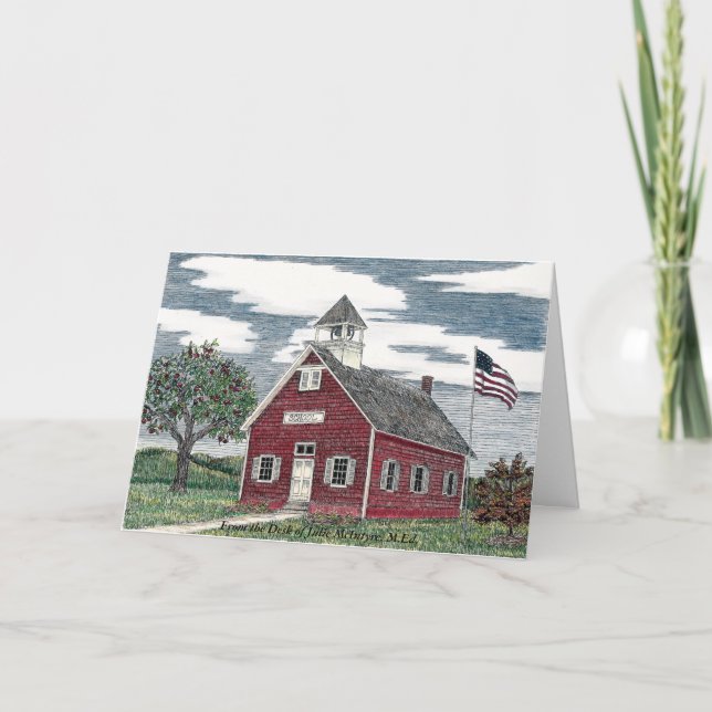 Lilla Red Schoolhouse Personlig Note Cards Tack Kort (Framsida)