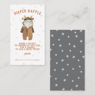 Lilla renar Julvinter Diaper Raffle Visitkort