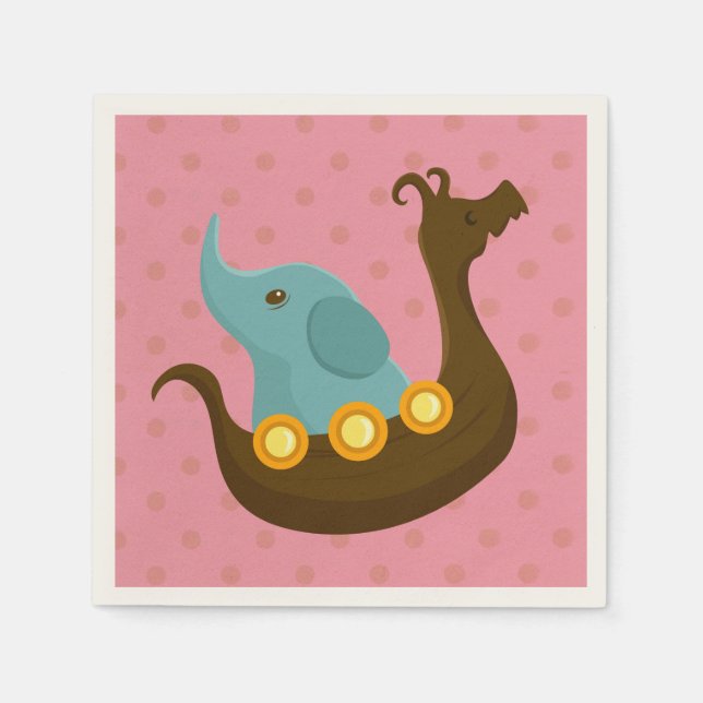 Lilla resenärer: Elephant napkin Pappersservett (Framsidan)