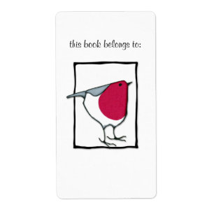Lilla Robin Bookplate-etikett Fraktsedel