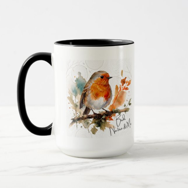 Lilla Robin - Fåglar, Natur & Jag  Mugg (Vänster)