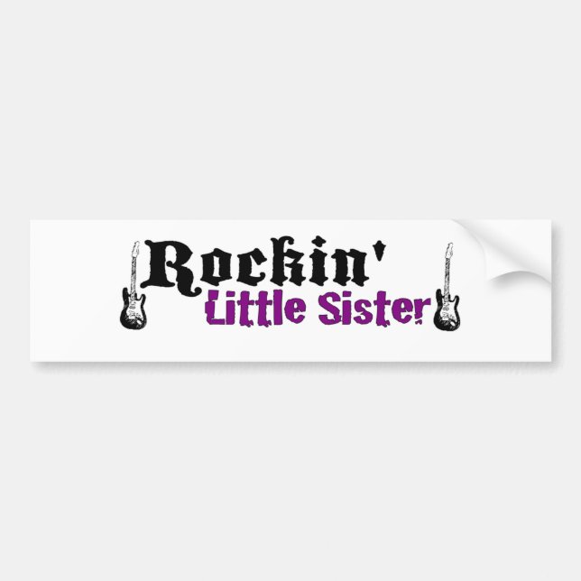 Lilla rockande syster bildekal (Framsidan)