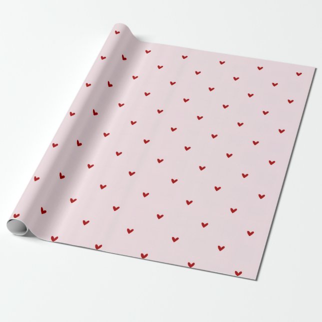 Lilla Röda Hör Rosa Alla Hjärtans Dag Presentpapper (Utrullad)