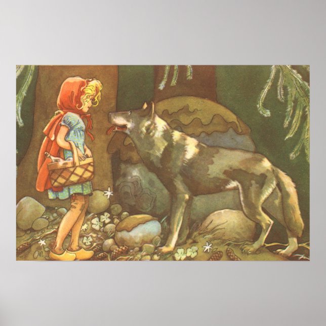 Lilla Rödluvan, gammal saga Poster (Framsidan)