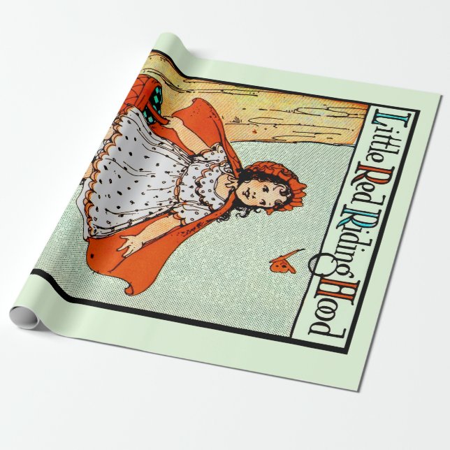 Lilla Rödluvan Vintage Söt Presentpapper (Utrullad)
