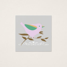 Lilla rosa, gren och vit rulla fyrkantigt visitkort