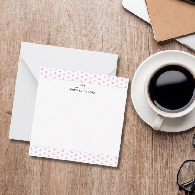 Lilla Rosa Triangles Personlig Note Cards Anteckningskort (Skapare uppladdad)