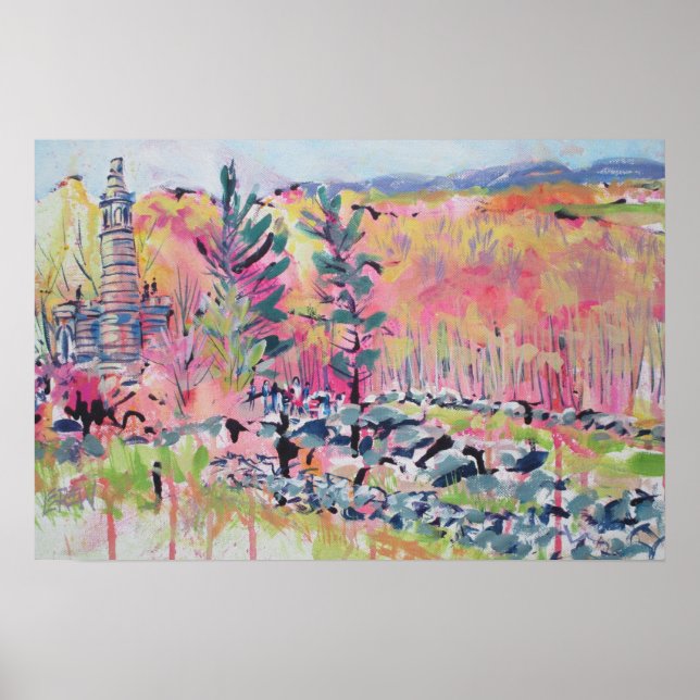 Lilla Roundtop Gettysburg Pennsylvania Judasblommo Poster (Framsidan)