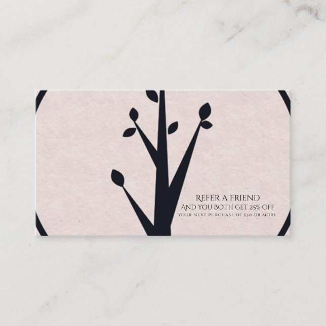 Lilla Rustic Träd Nature Organic Refar en vän Rabattkort (Framsida)