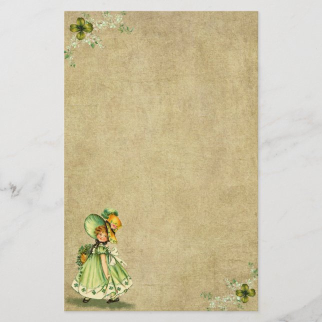 Lilla Sankt Pattys dag Girl - Stationery - No Line Brevpapper (Framsida)