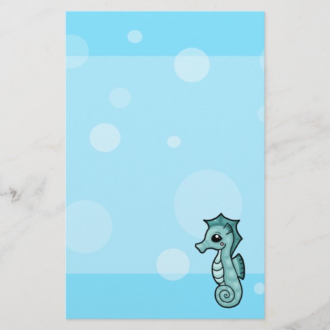 Lilla Seahorse bubble stilla Brevpapper (Framsida)