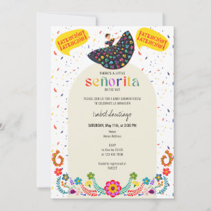 Lilla Señorita på det sätt som Fiesta-babyskorna Inbjudningar