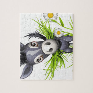 Lilla shaggy grått donkey pussel