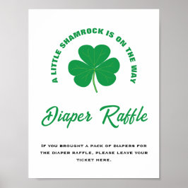 Lilla Shamrock Baby Shower Roligt Diaper Raffle Si Poster