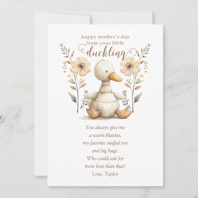 Lilla sipprande första hälsningskort för Mors dag Inbjudningar (Framsida)