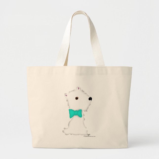 Lilla Sittande Westie Jumbo Tygkasse (Framsidan)