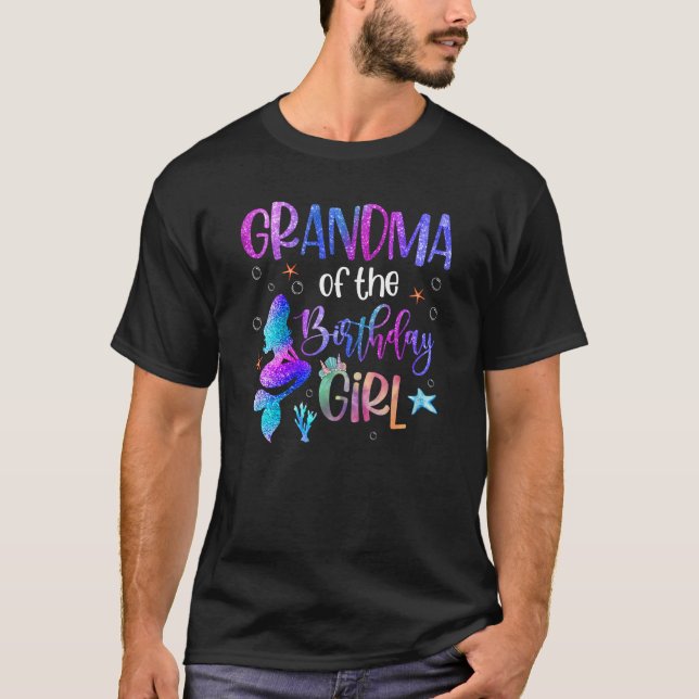 Lilla Sjöjungfru farmor från Mamman Birthday Girl T Shirt (Framsida)