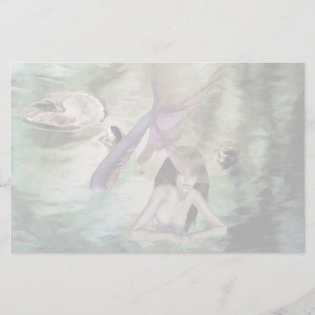 Lilla Sjöjungfru, oinfogad mall Brevpapper (Framsida)