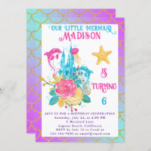 Lilla Sjöjungfru Svan Lila Turquise Guld Birthday