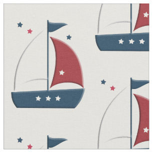 Lilla sjömansfartyg Nautical Fabric Tyg