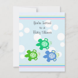 Lilla Sköldpaddors Baby Shower Inbjudningar