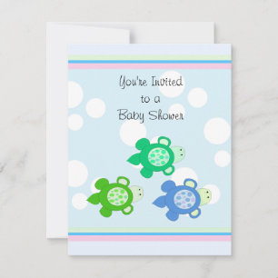 Lilla Sköldpaddors Baby Shower Inbjudningar