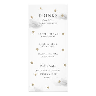 Lilla skugga, babykläder, Grått Drink Memu Reklamkort