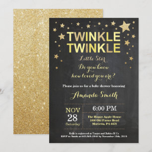 Lilla skugga med Gulten Lilla stjärna, Twinkle Twi Inbjudningar