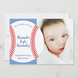 Lilla Slugger Baseball Baby-födelsemeddelande Inbjudningar
